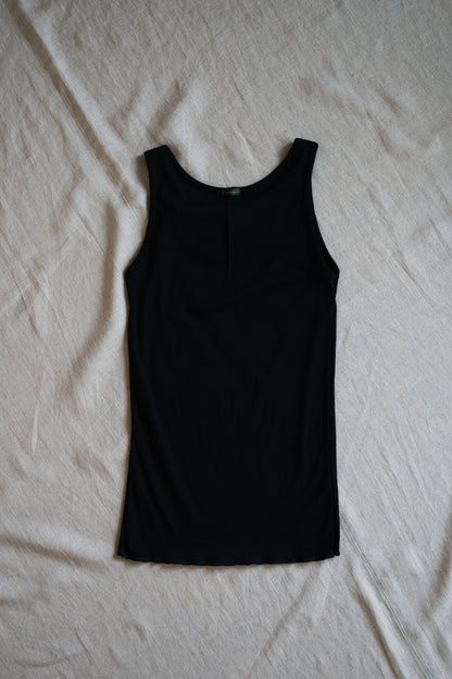 Sheer Rib Tank Top/Black