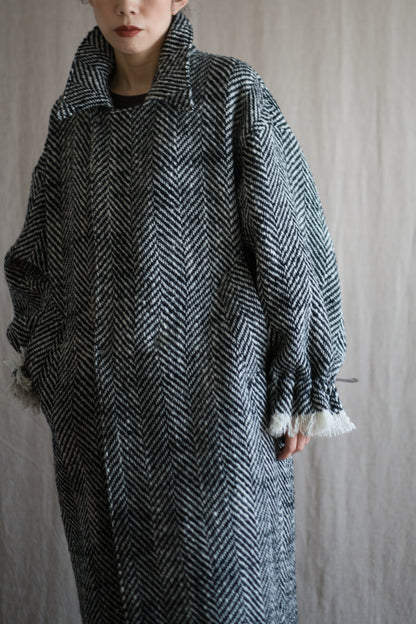 ロービングウールチェスターコート/Roving Wool Chester Coat/Monochrome