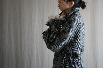 ロービングウールチェスターコート/Roving Wool Chester Coat/Monochrome