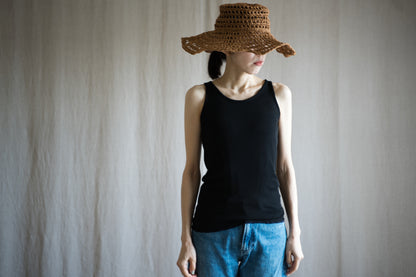 Sheer Rib Tank Top/Black