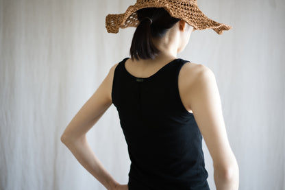 Sheer Rib Tank Top/Black