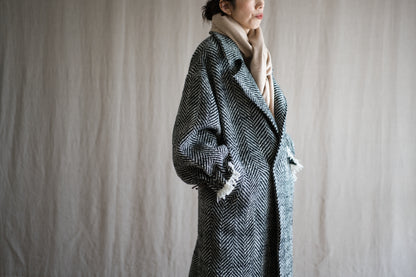 ロービングウールチェスターコート/Roving Wool Chester Coat/Monochrome