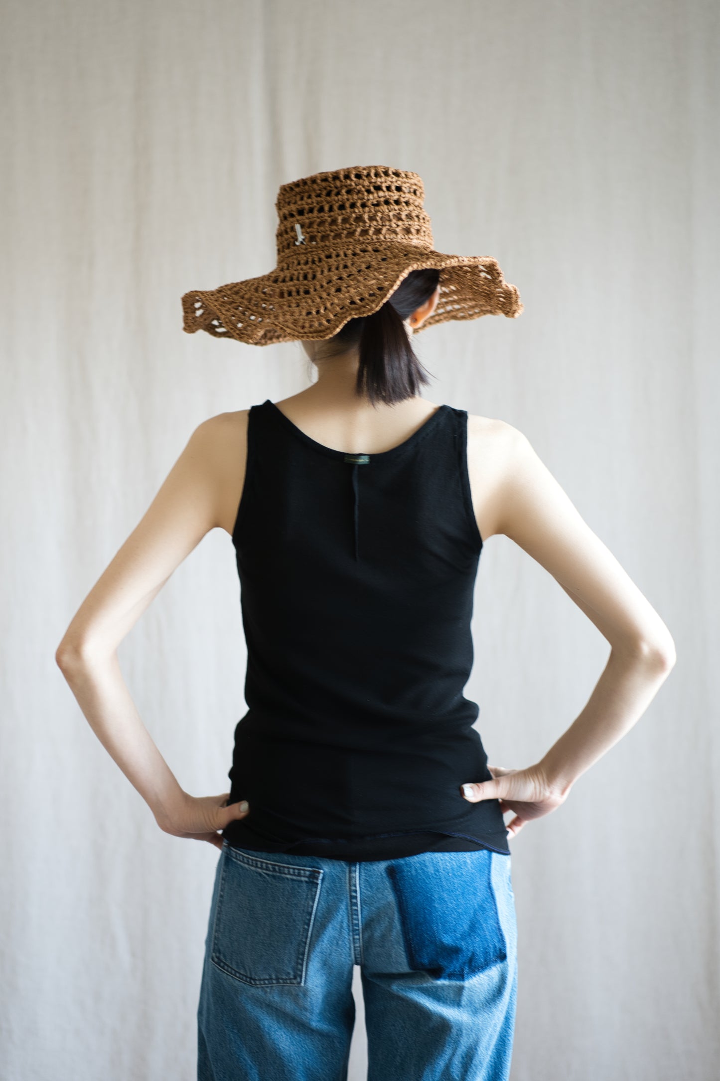 Sheer Rib Tank Top/Black