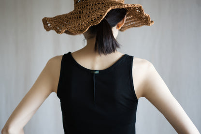 Sheer Rib Tank Top/Black