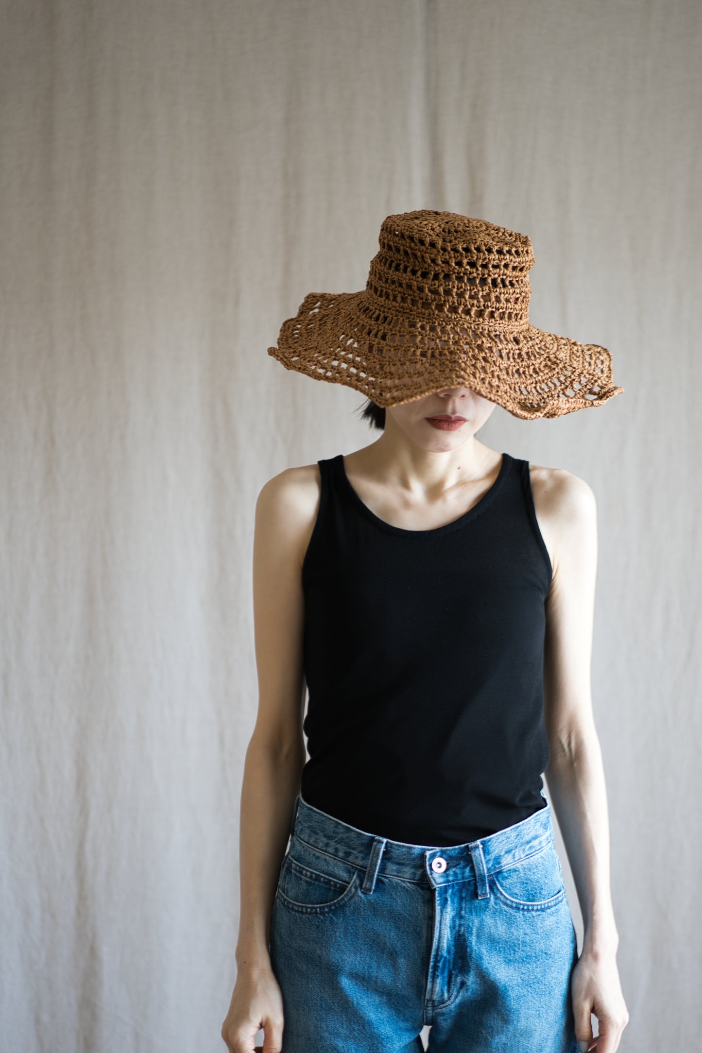 Sheer Rib Tank Top/Black