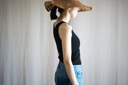 Sheer Rib Tank Top/Black