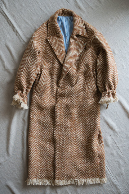 ロービングウールチェスターコート/Roving Wool Chester Coat/Gold Brown