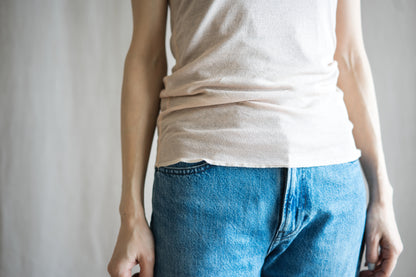 Sheer Rib Tank Top/Pale Pink