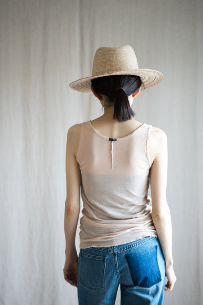 Sheer Rib Tank Top/Pale Pink