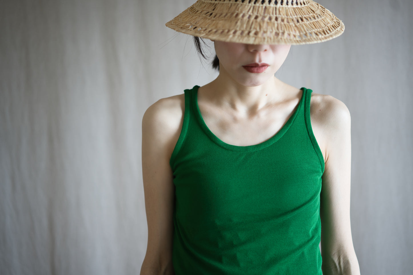 Sheer Rib Tank Top/Turf Green