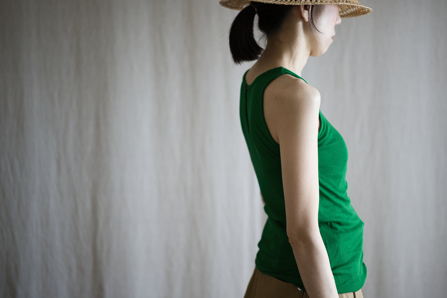 Sheer Rib Tank Top/Turf Green