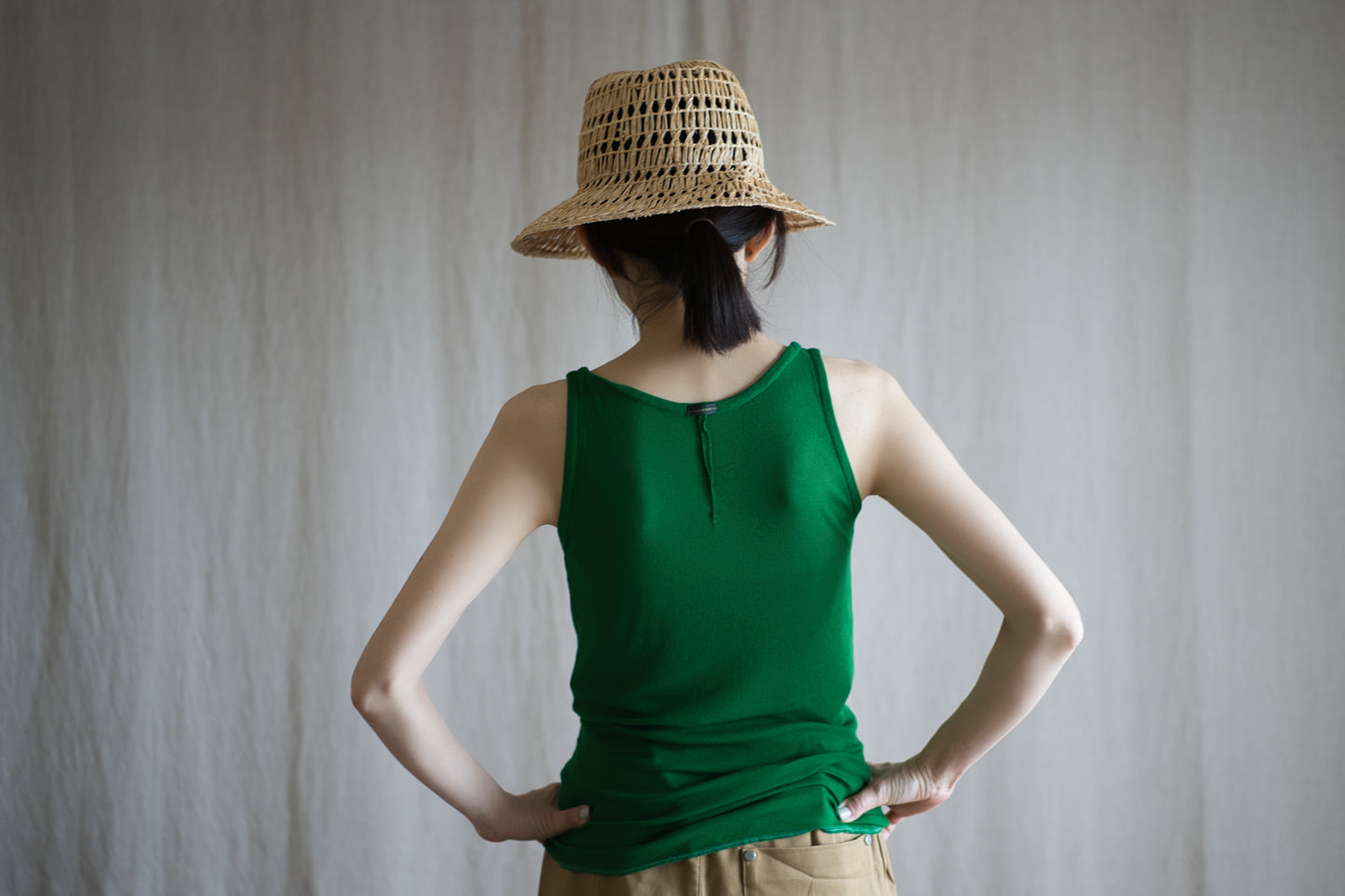 Sheer Rib Tank Top/Turf Green