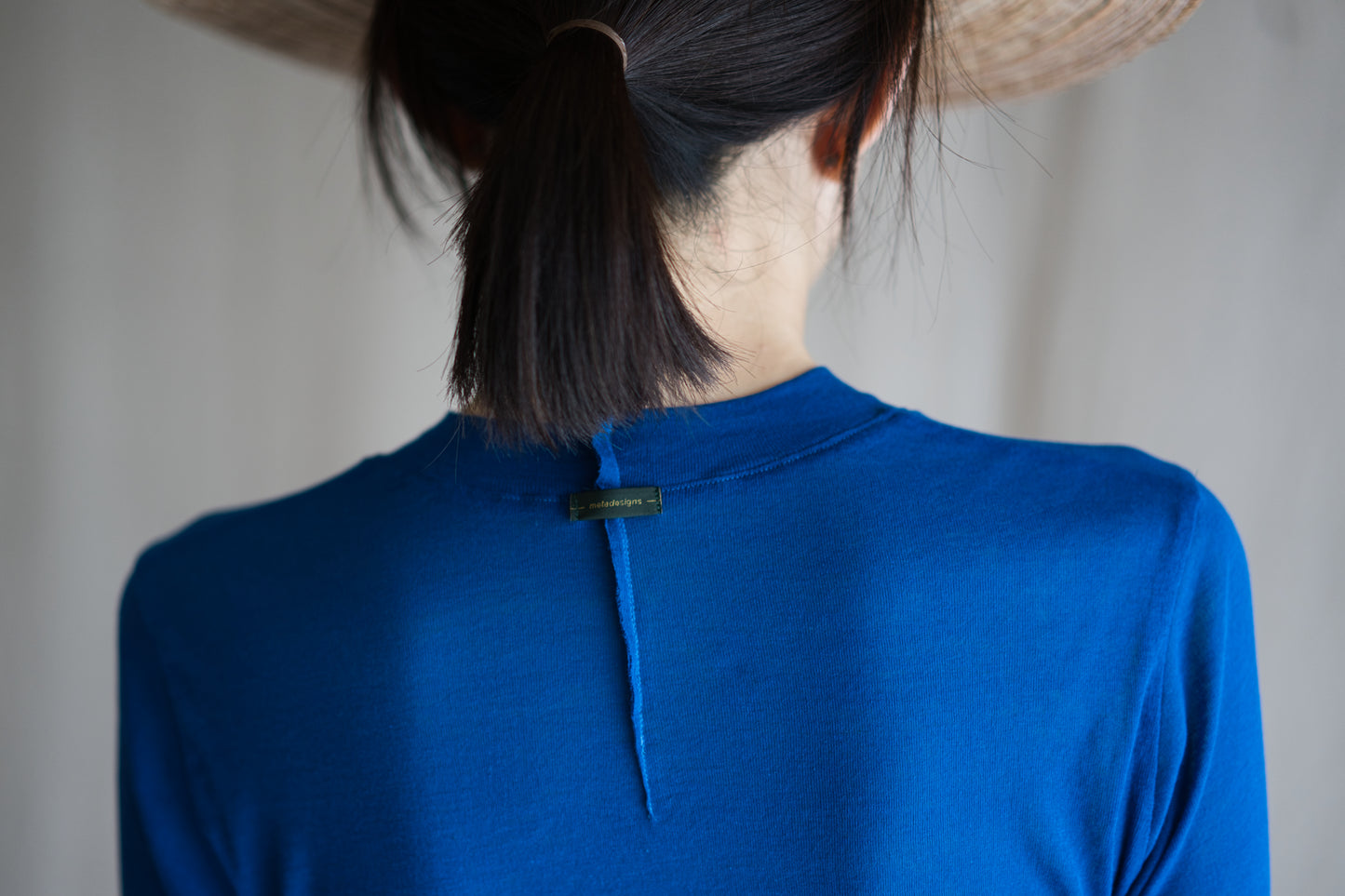 Sheer Rib Crew neck Long-Sleeved T/Royal Blue