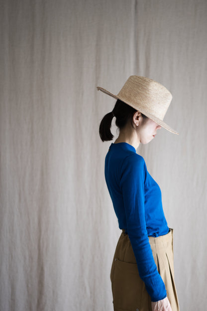 Sheer Rib Crew neck Long-Sleeved T/Royal Blue