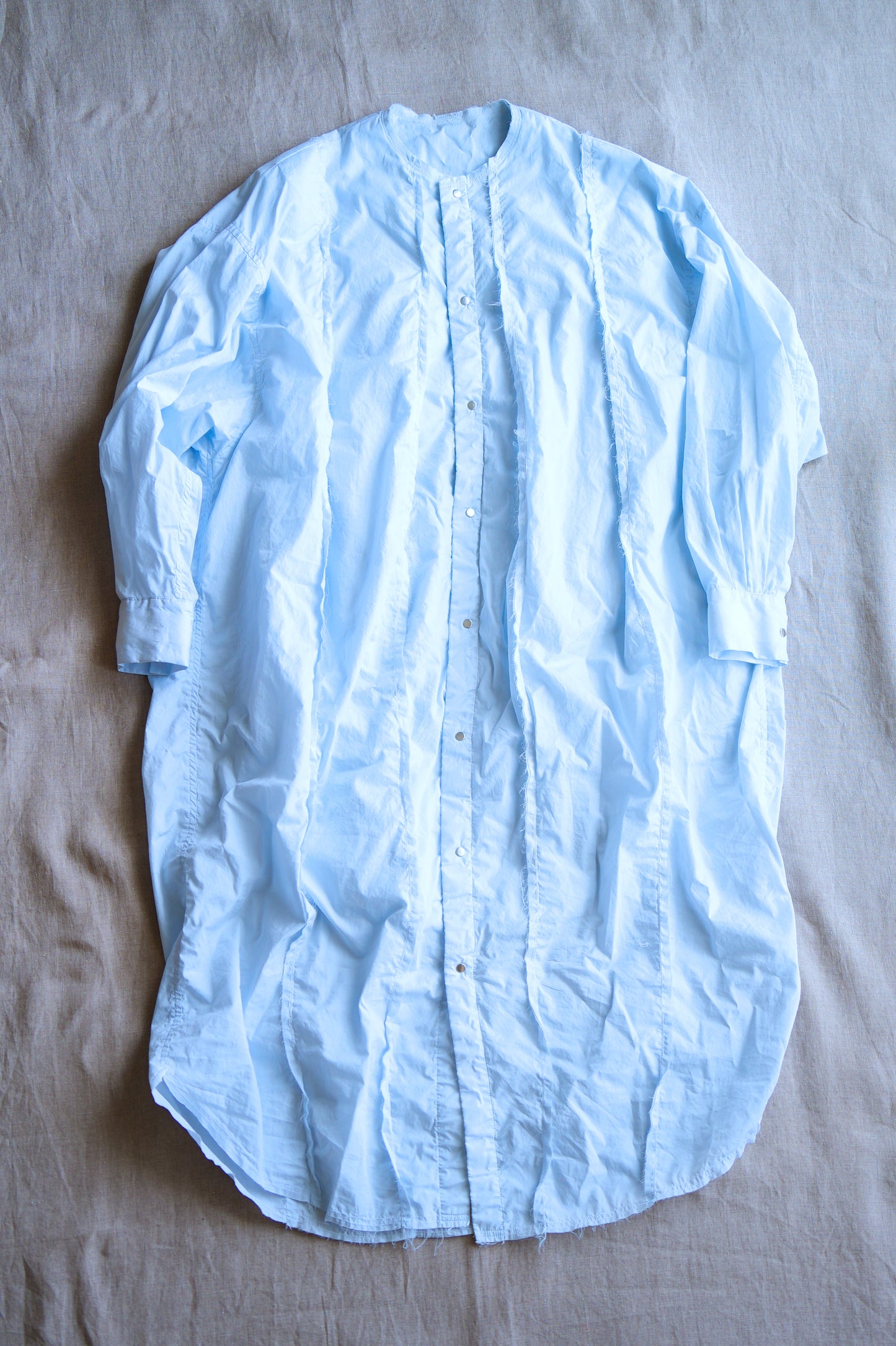 超細番手タイプライターシャツワンピース/Superfine cotton shirts dress/Light blue