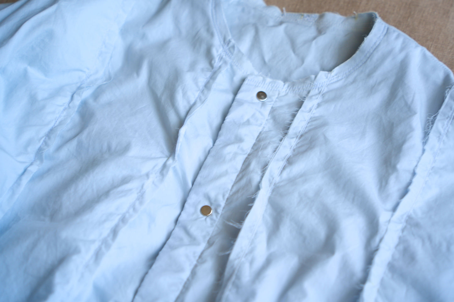 超細番手タイプライターシャツワンピース/Superfine cotton shirts dress/Light blue