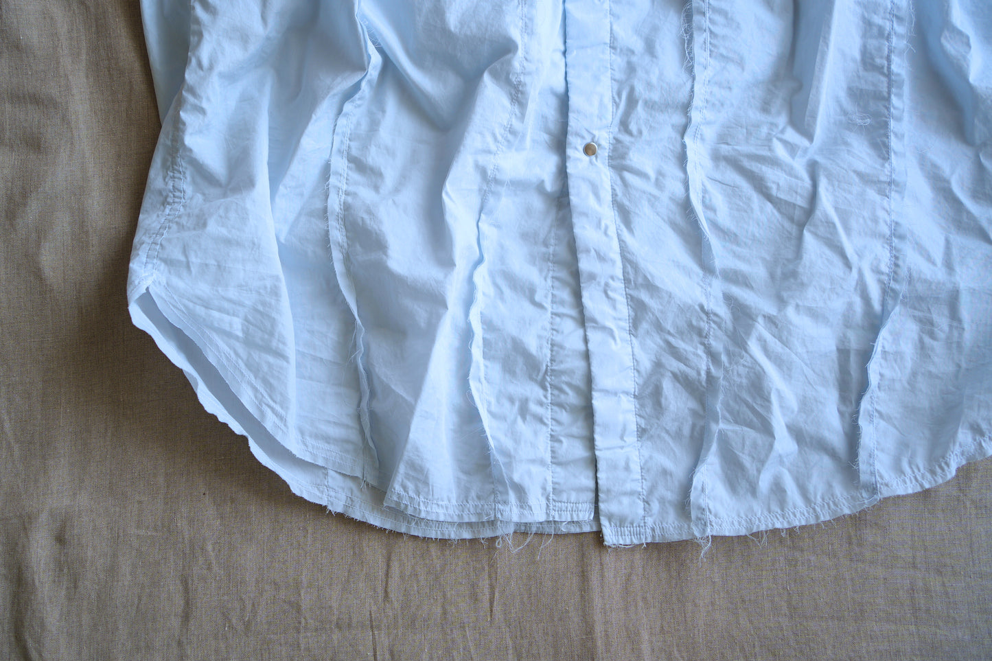 超細番手タイプライターシャツワンピース/Superfine cotton shirts dress/Light blue