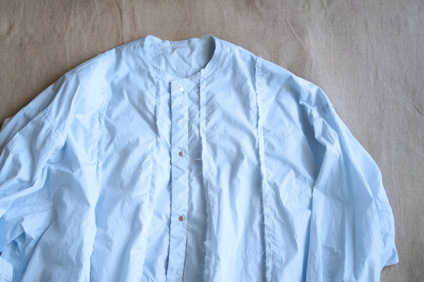 超細番手タイプライターシャツワンピース/Superfine cotton shirts dress/Light blue