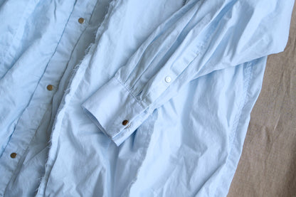 超細番手タイプライターシャツワンピース/Superfine cotton shirts dress/Light blue