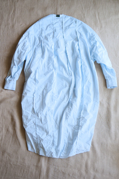 超細番手タイプライターシャツワンピース/Superfine cotton shirts dress/Light blue