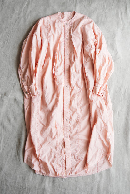 超細番手タイプライターシャツワンピース/Superfine cotton shirts dress/Pink