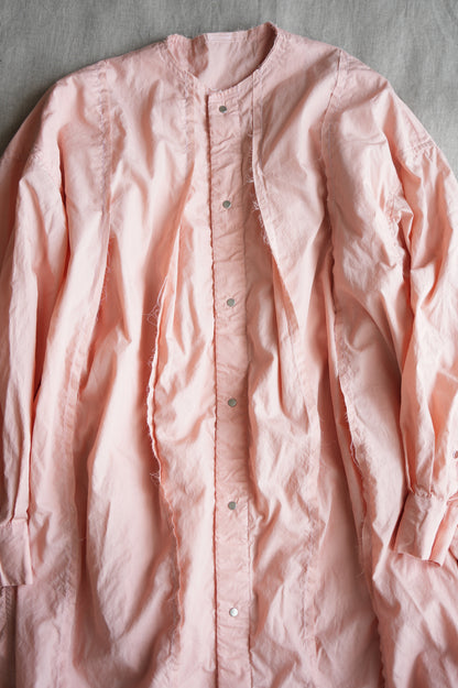 超細番手タイプライターシャツワンピース/Superfine cotton shirts dress/Pink