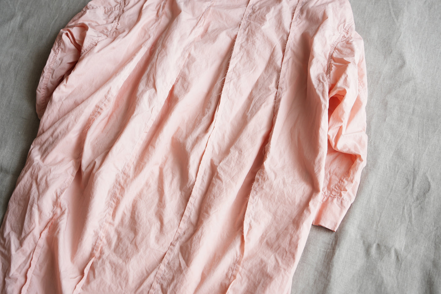 超細番手タイプライターシャツワンピース/Superfine cotton shirts dress/Pink