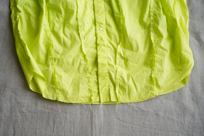 超細番手タイプライターシャツワンピース/Superfine cotton shirts dress/Lime yellow