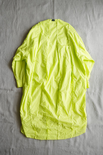 超細番手タイプライターシャツワンピース/Superfine cotton shirts dress/Lime yellow