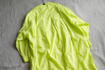 超細番手タイプライターシャツワンピース/Superfine cotton shirts dress/Lime yellow