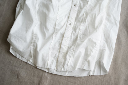 超細番手タイプライターシャツワンピース/Superfine cotton shirts dress/White