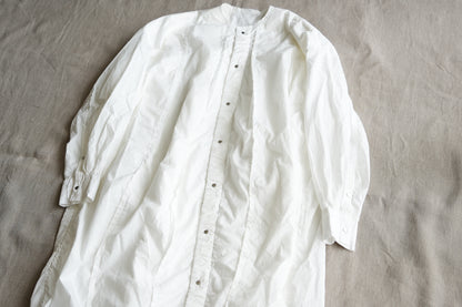 超細番手タイプライターシャツワンピース/Superfine cotton shirts dress/White