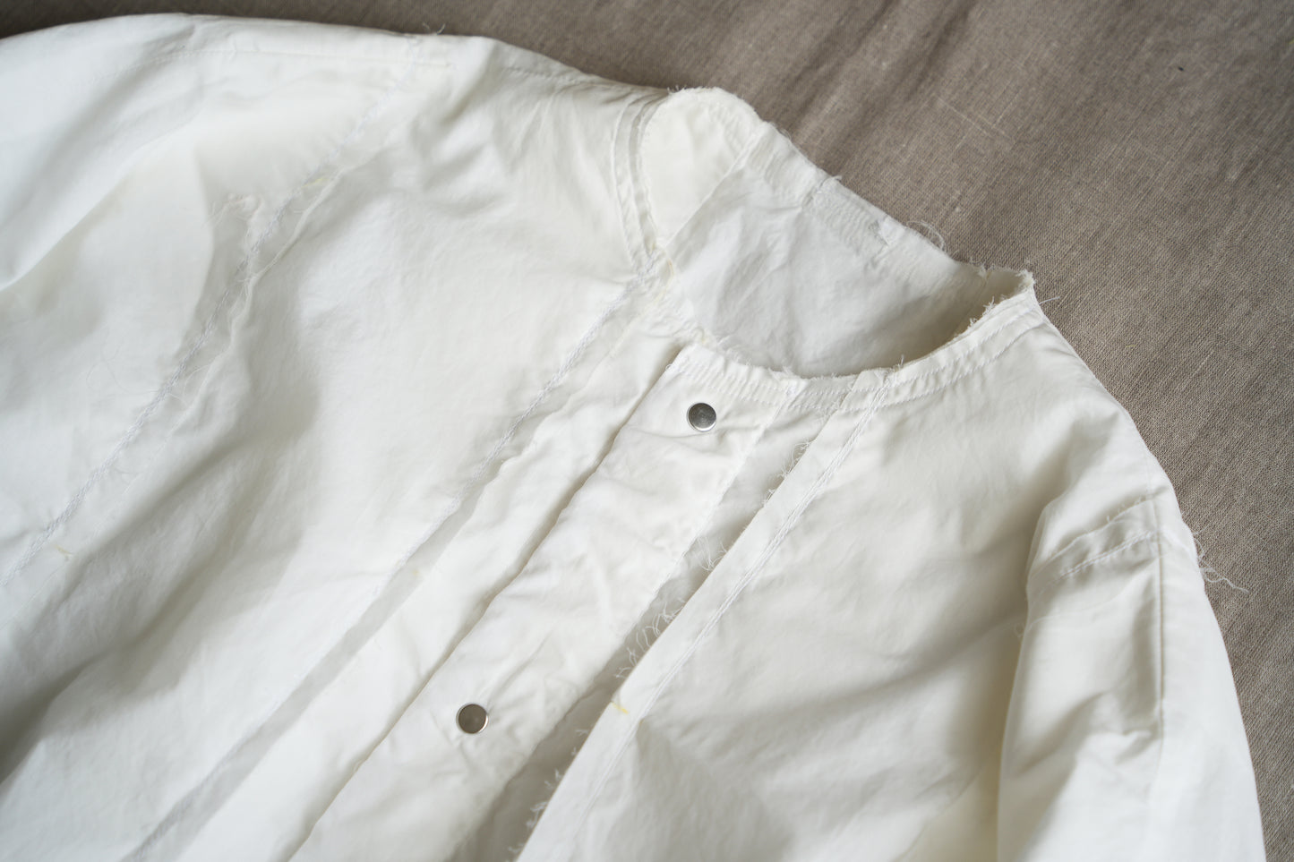 超細番手タイプライターシャツワンピース/Superfine cotton shirts dress/White