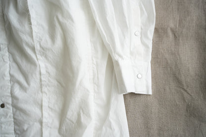 超細番手タイプライターシャツワンピース/Superfine cotton shirts dress/White