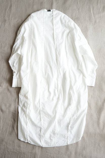 超細番手タイプライターシャツワンピース/Superfine cotton shirts dress/White