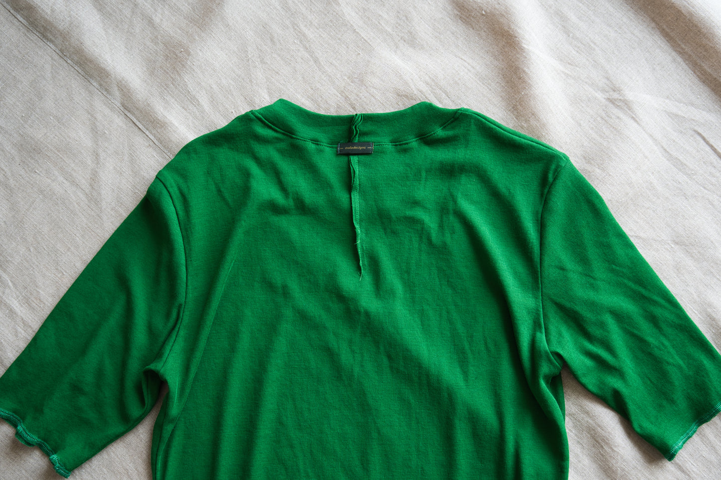 Sheer Rib Crew neck Half-Sleeved T/Turf Green