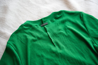 Sheer Rib Crew neck Half-Sleeved T/Turf Green