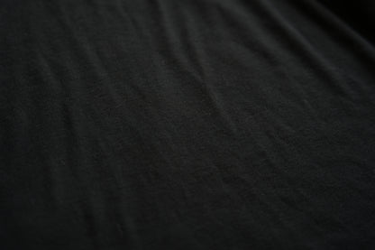 Sheer Rib Crew neck Half-Sleeved T/Black