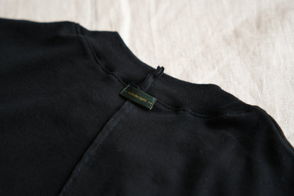 Sheer Rib Crew neck Half-Sleeved T/Black