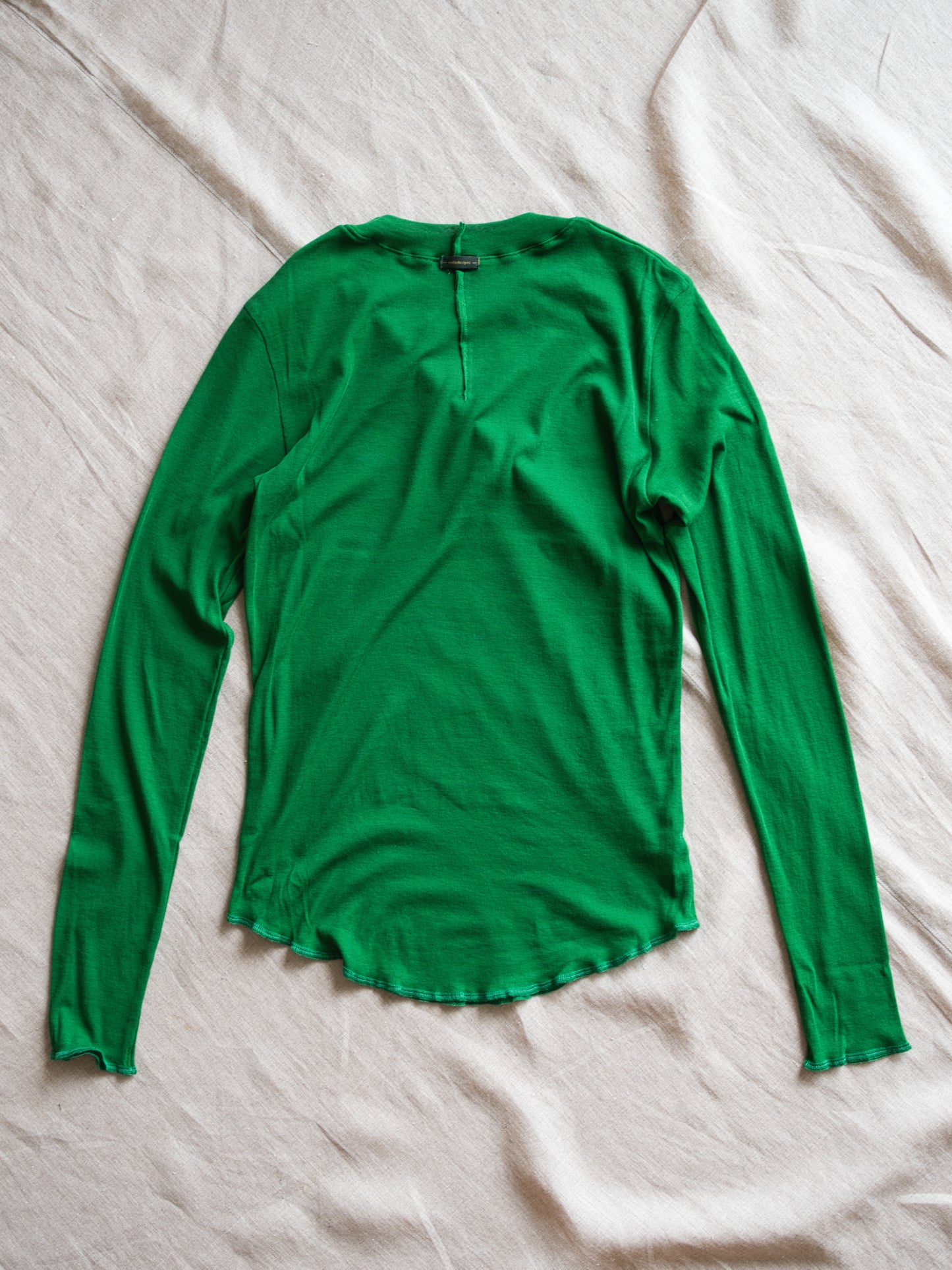 Sheer Rib Crew neck Long-Sleeved T/Turf Green