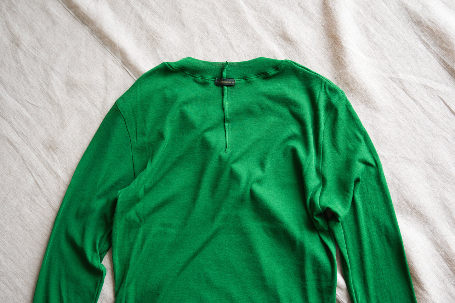 Sheer Rib Crew neck Long-Sleeved T/Turf Green