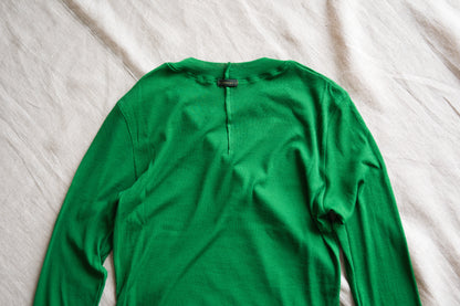 Sheer Rib Crew neck Long-Sleeved T/Turf Green