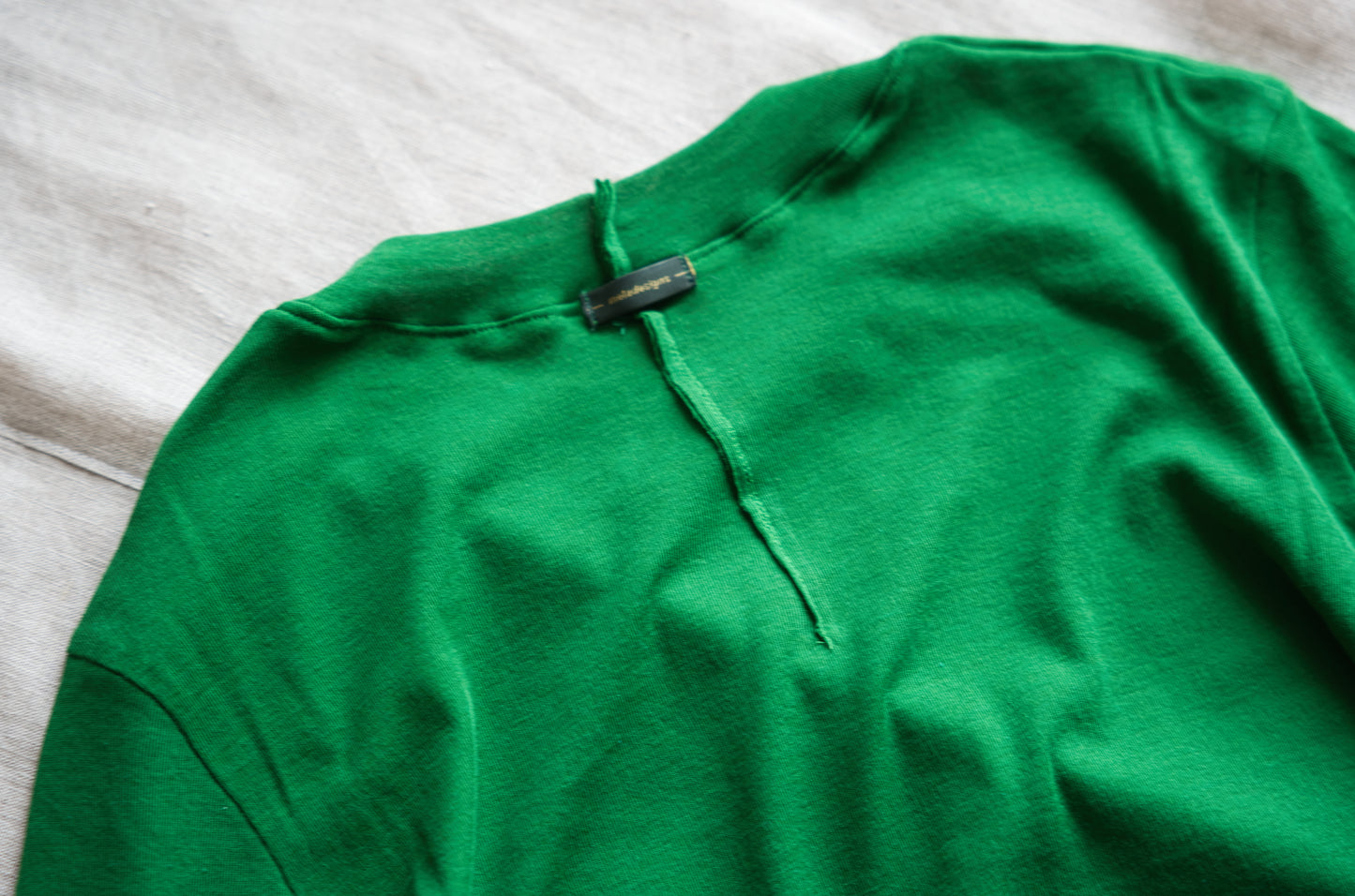 Sheer Rib Crew neck Long-Sleeved T/Turf Green