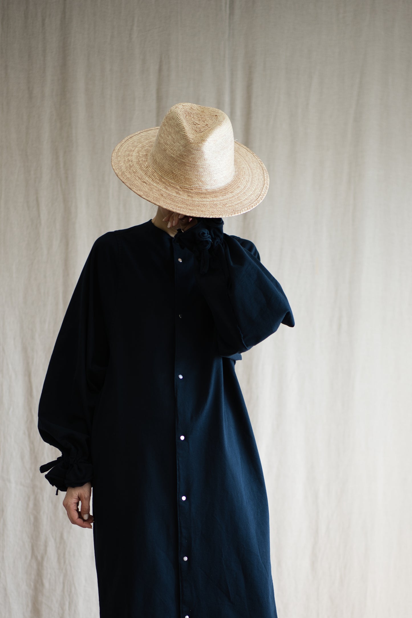 ギャザースリーブドレスコート/Gathered Sleeve Dress Coat/Midnight Navy
