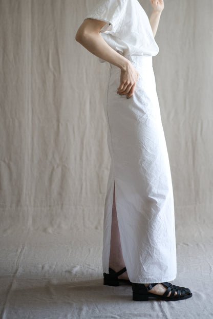 高密度コットンラップスカート/High-density cotton wrap skirt/Light white