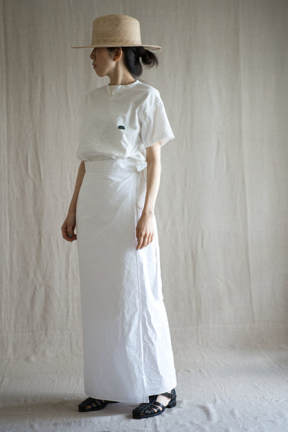 高密度コットンラップスカート/High-density cotton wrap skirt/Light white