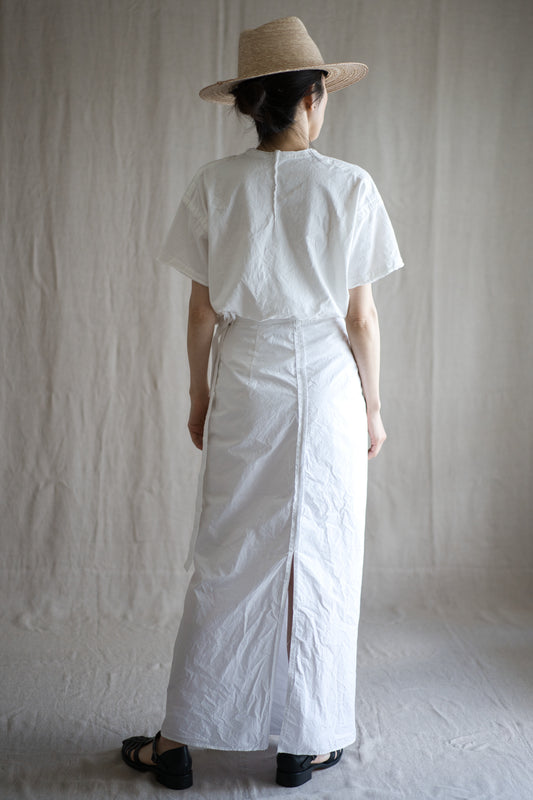 高密度コットンラップスカート/High-density cotton wrap skirt/Light white