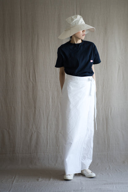 高密度コットンラップスカート/High-density cotton wrap skirt/Light white