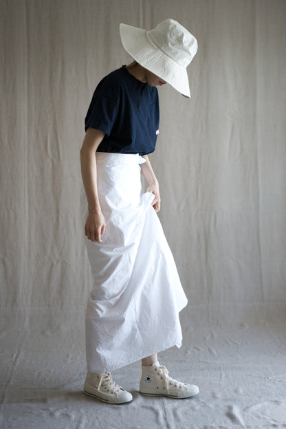 高密度コットンラップスカート/High-density cotton wrap skirt/Light white