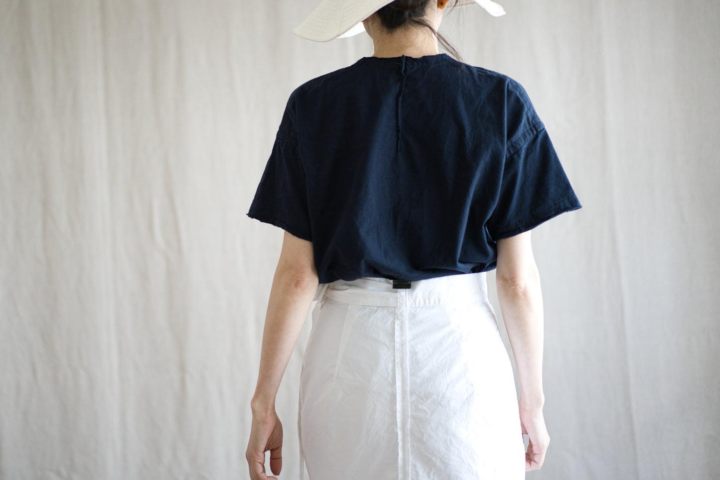 高密度コットンラップスカート/High-density cotton wrap skirt/Light white